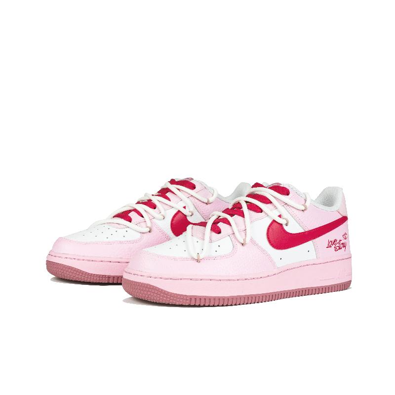 [Custom Love Diary]  Air Force 1 Skateboarding Shoes Women's Low-top White/Pink