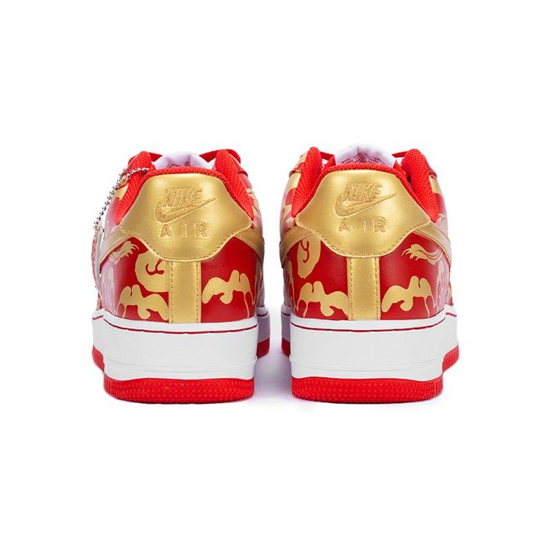 [Custom AF1 Men's auspicious wedding shoes featuring dragons and phoenixes]  Air Force 1 Skateboarding Shoes Men