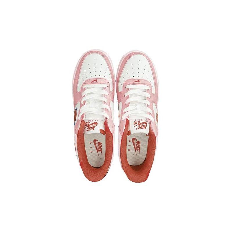 [Custom The fifth issue of men's hand-painted roses in red and blue]  Air Force 1 Skateboarding Shoes Men Low-top White/Navy/Red