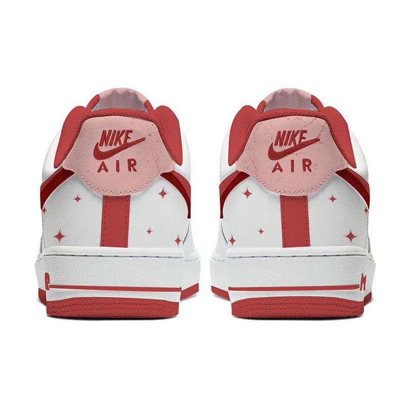 [Custom The fifth issue of men's hand-painted roses in red and blue]  Air Force 1 Skateboarding Shoes Men Low-top White/Navy/Red