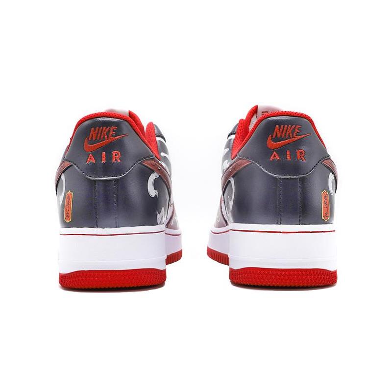 [Custom Chinese-style men's door god in black, red and white]  Air Force 1 Skateboarding Shoes Men