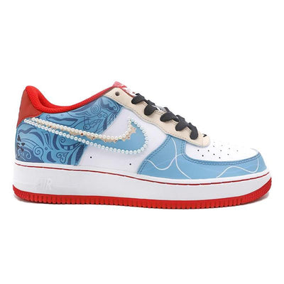 [Custom Female Chinese-style Peking Opera red, white and blue]  Air Force 1 Skateboarding Shoes Women's