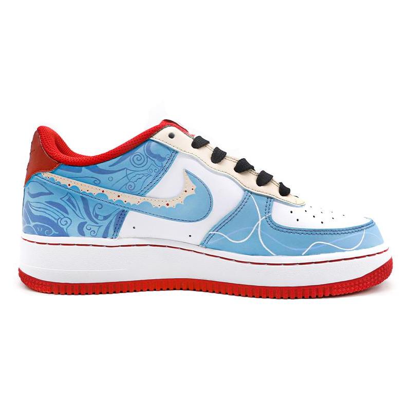 [Custom Female Chinese-style Peking Opera red, white and blue]  Air Force 1 Skateboarding Shoes Women's