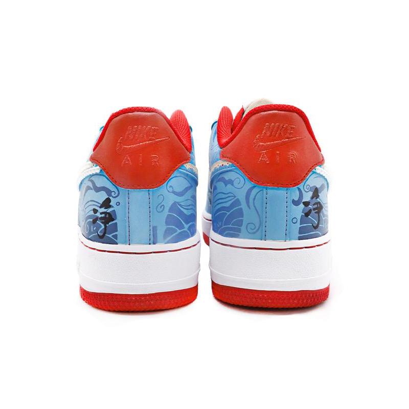 [Custom Men's Chinese-style Peking Opera in red, white and blue]  Air Force 1 Skateboarding Shoes Men Low-top Red/White/Blue