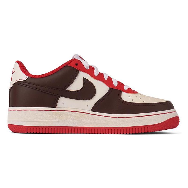 [Custom Men's style aged red and brown]  Air Force 1 Skateboarding Shoes Men Low-top Red/brown