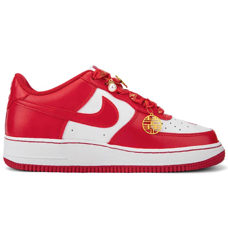 [Custom AF1 white and red wedding shoe pendant for women]  Air Force 1 Skateboarding Shoes Women's