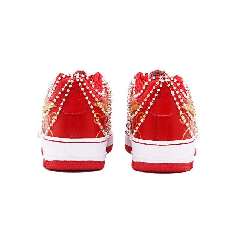 [Custom Team52 Pearl Bell Wedding Shoes for women]  Air Force 1 Skateboarding Shoes Women's