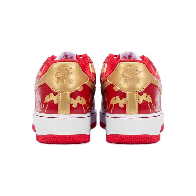 [Custom AF1 Women's Dragon and Phoenix Auspicious Wedding Shoes]  Air Force 1 Skateboarding Shoes Women's