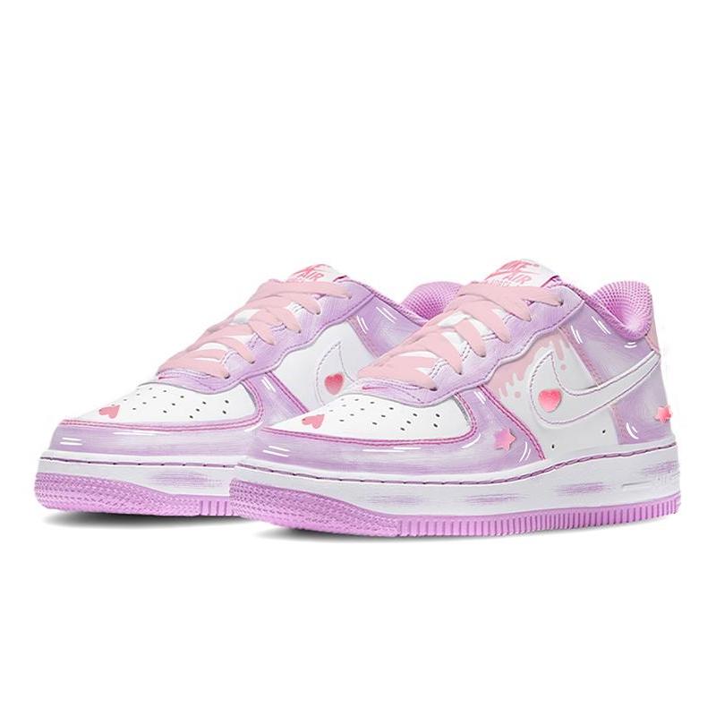 [Custom Sweet gummy candies for women in white and purple]  Air Force 1 Skateboarding Shoes Women's Low-top White/purple