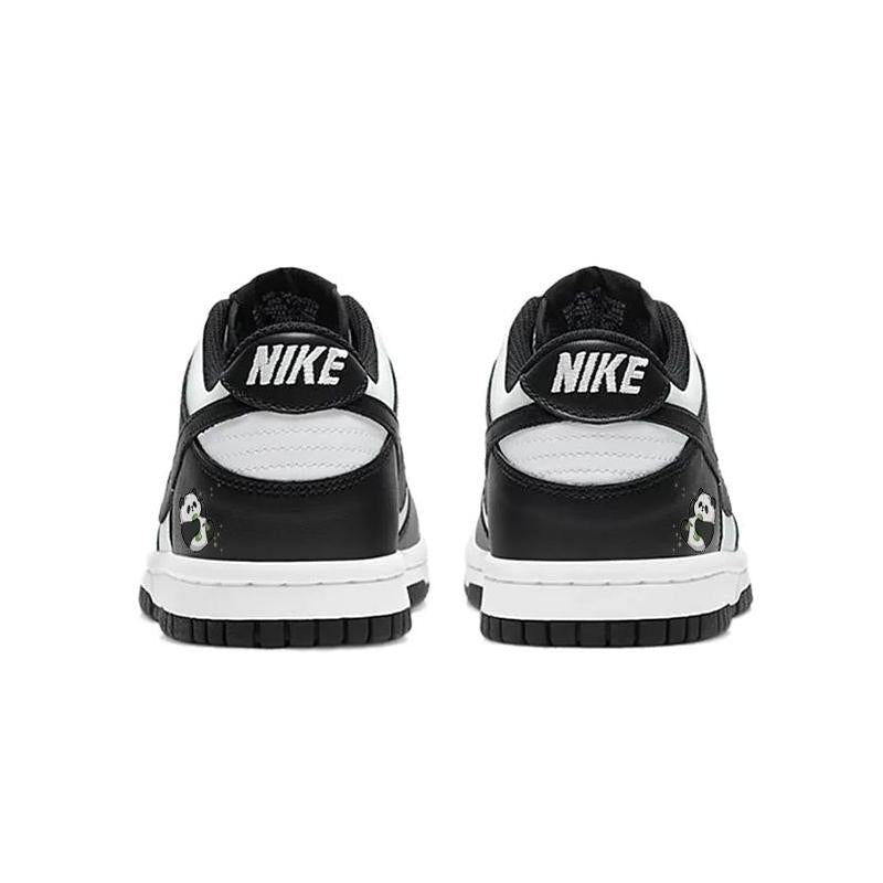 [Custom Female bamboo forest panda]  Dunk Skateboarding Shoes Women's Low-top Black/white/green
