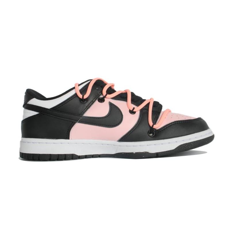[Custom Women's pink bow]  Dunk Skateboarding Shoes Women's Low-top Black