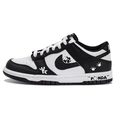 [Custom Mozhu Panda]  Dunk Skateboarding Shoes Women's Low-top Black/white
