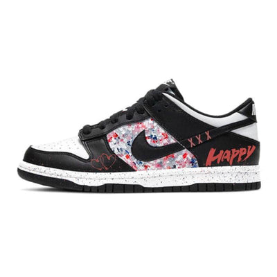 [Custom happy Yonghen]  Dunk Skateboarding Shoes Women's Low-top White/black