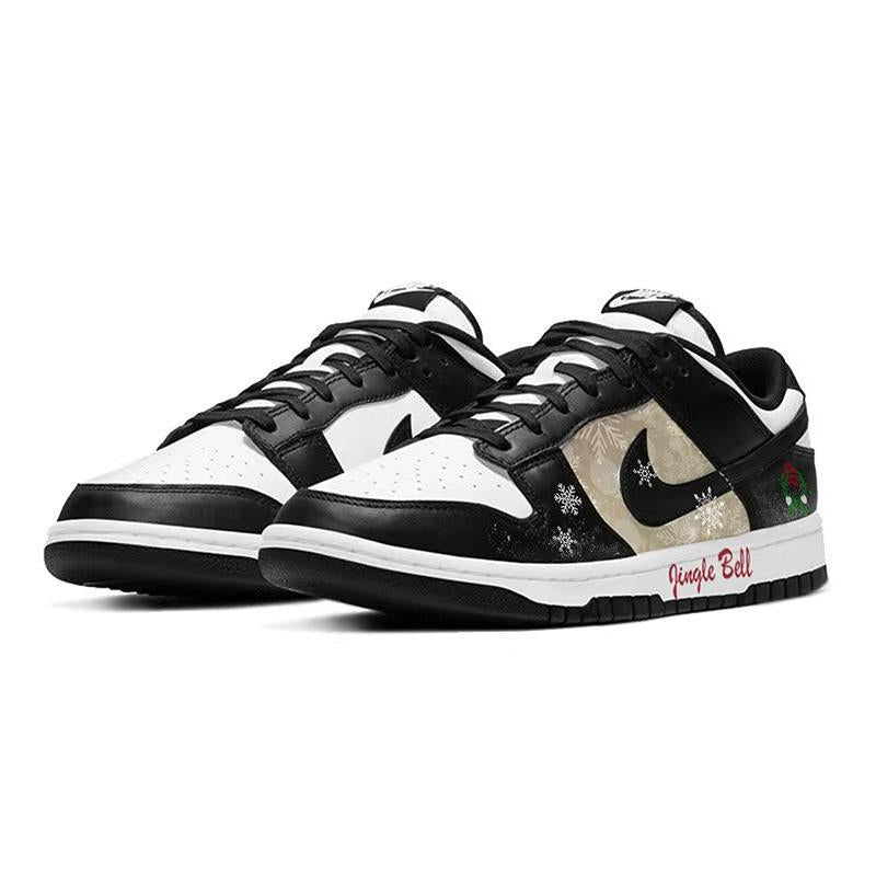 [Custom Christmas candy]  Dunk Skateboarding Shoes Women's Low-top White/black