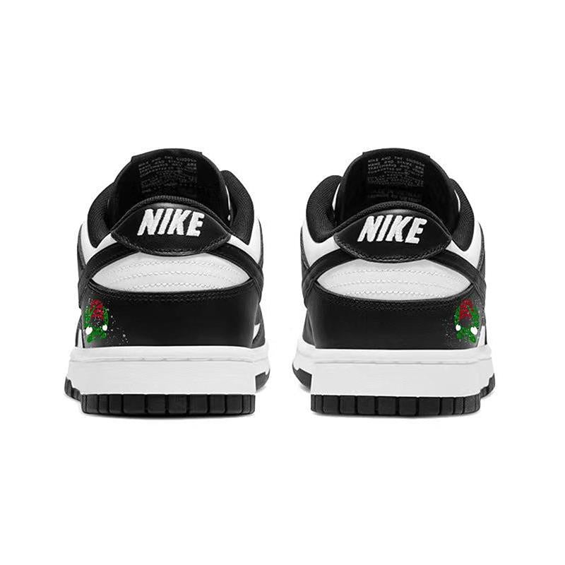[Custom Christmas candy]  Dunk Skateboarding Shoes Women's Low-top White/black