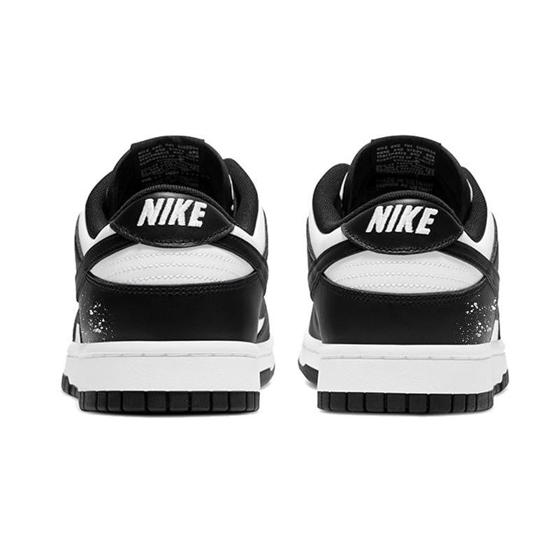 [Custom Ink plum blossoms and wax snow]  Dunk Skateboarding Shoes Women's Low-top White/black