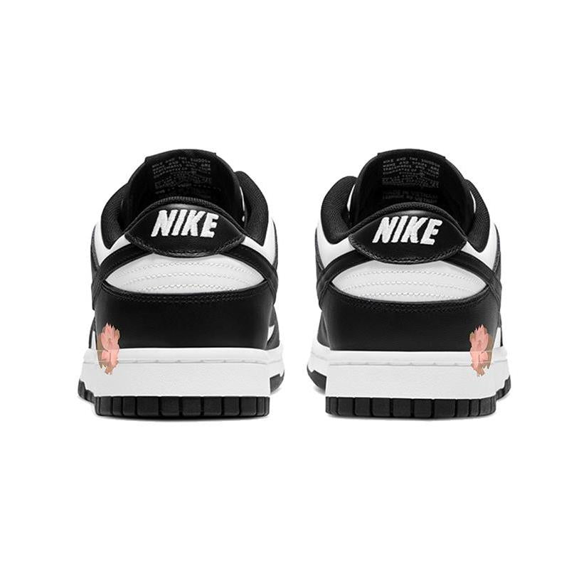 [Custom Summer lotus pond]  Dunk Skateboarding Shoes Women's Low-top White/black