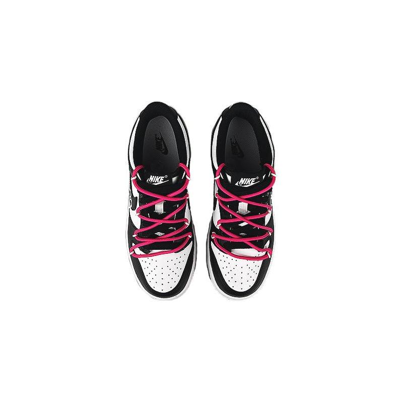 [Custom Female black coal ball solution]  Dunk Skateboarding Shoes Women's Low-top White/pink/black