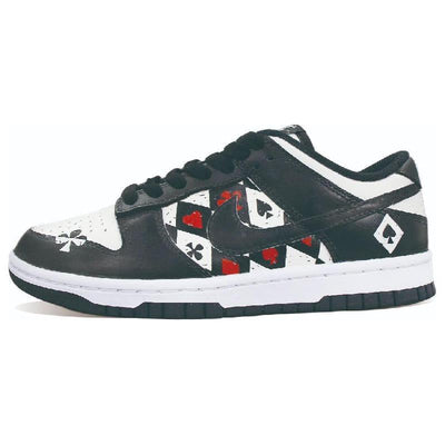 [Custom Card]  Dunk Skateboarding Shoes Women's Low-top Black/Red/White
