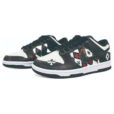 [Custom Card]  Dunk Skateboarding Shoes Women's Low-top Black/Red/White