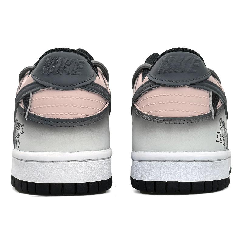 [Custom Valentine's Day]  Dunk Skateboarding Shoes Women's Low-top Gray/Pink