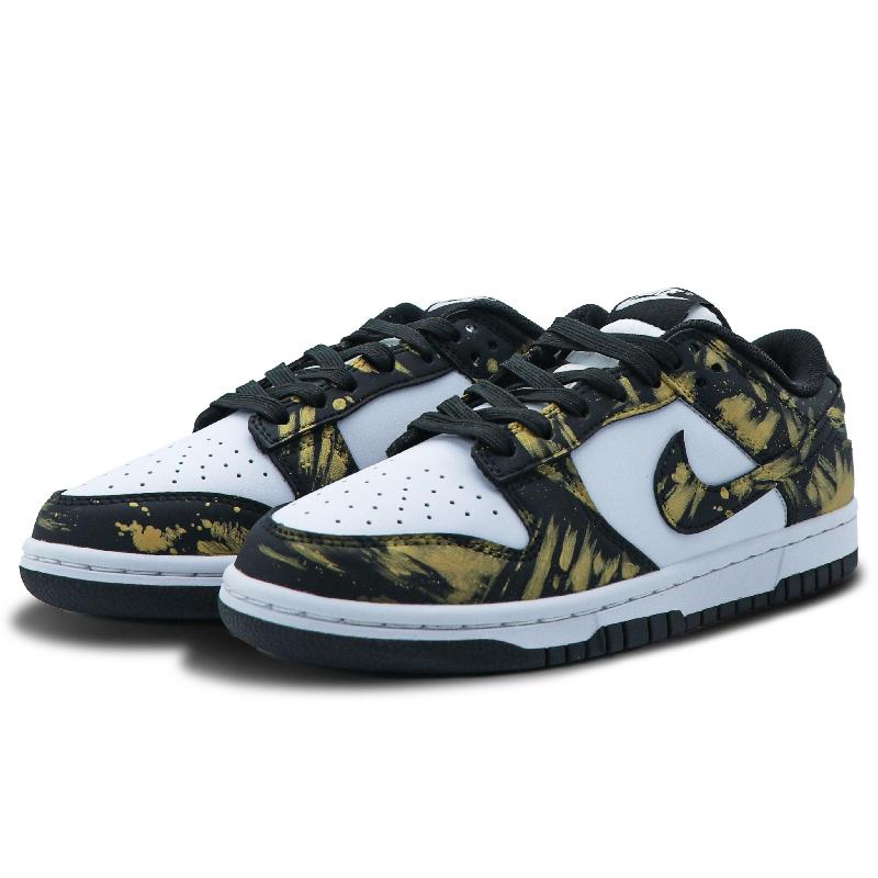 [Custom Black Gold Party]  Dunk Skateboarding Shoes Women's