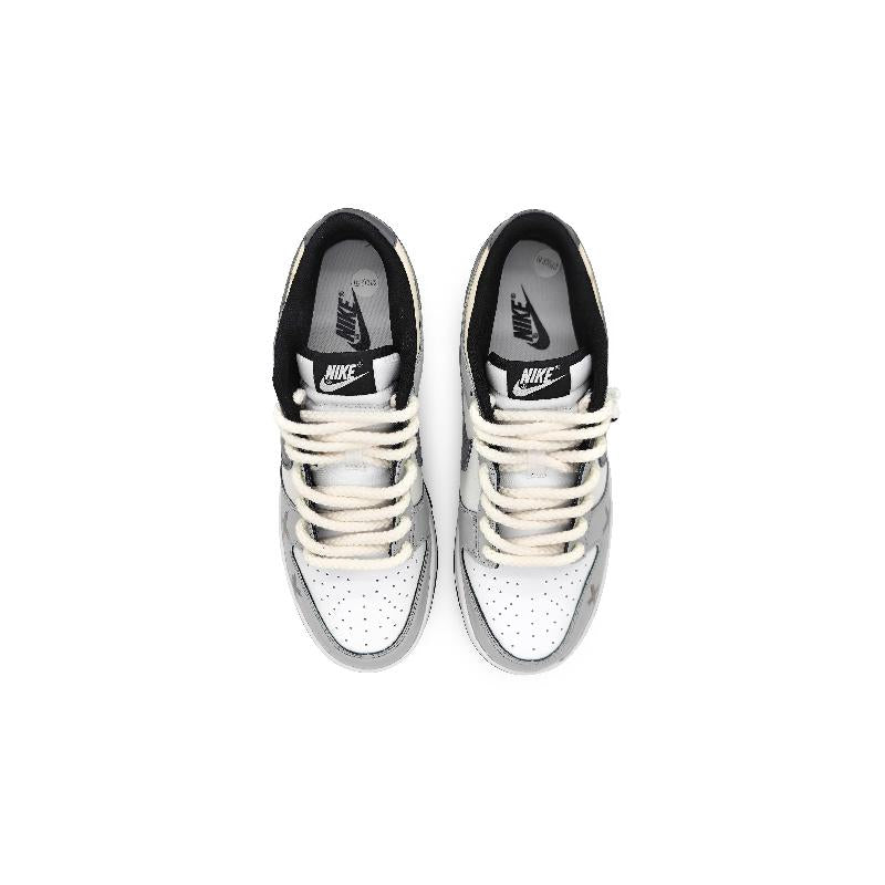 [Custom The eyes of a woman's vow are grey]  Dunk Skateboarding Shoes Women's Low-top White