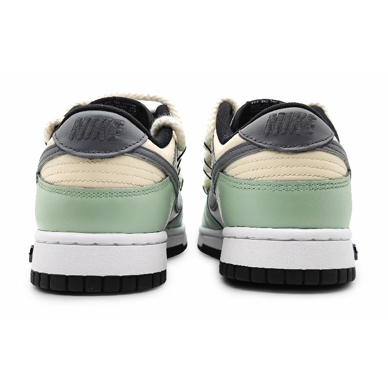 [Custom Women's Vow Eye Deconstructs green]  Dunk Skateboarding Shoes Women's Low-top Grey/white/yellow