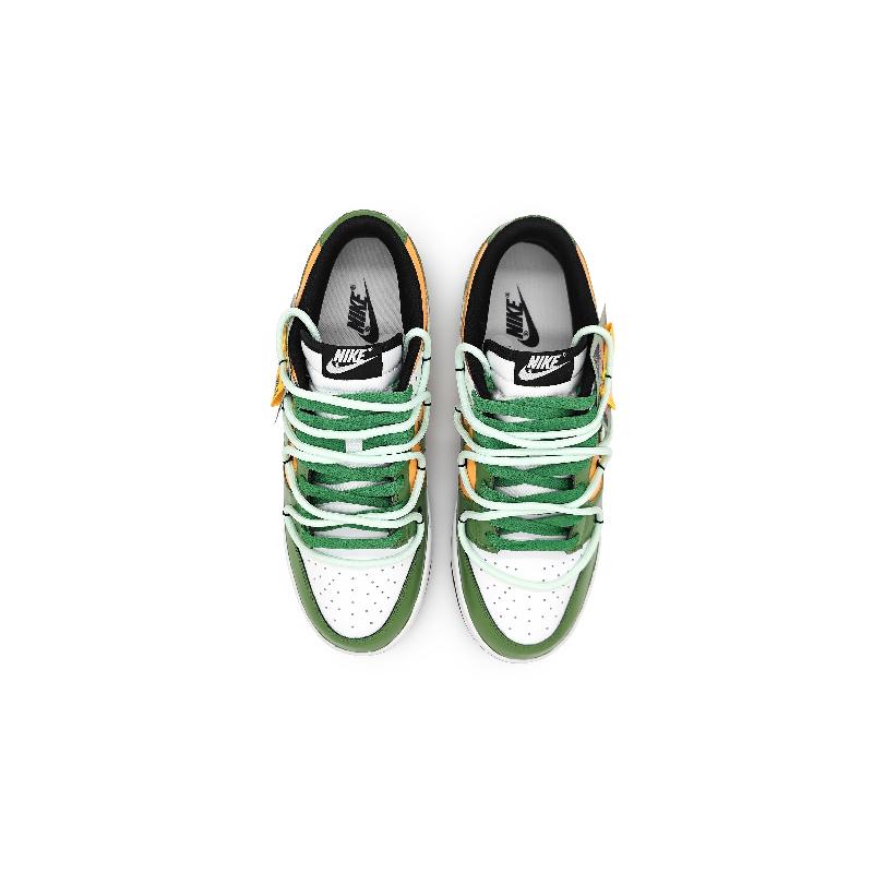 [Custom The female type is greedy for snake green]  Dunk Skateboarding Shoes Women's Low-top Yellow/White