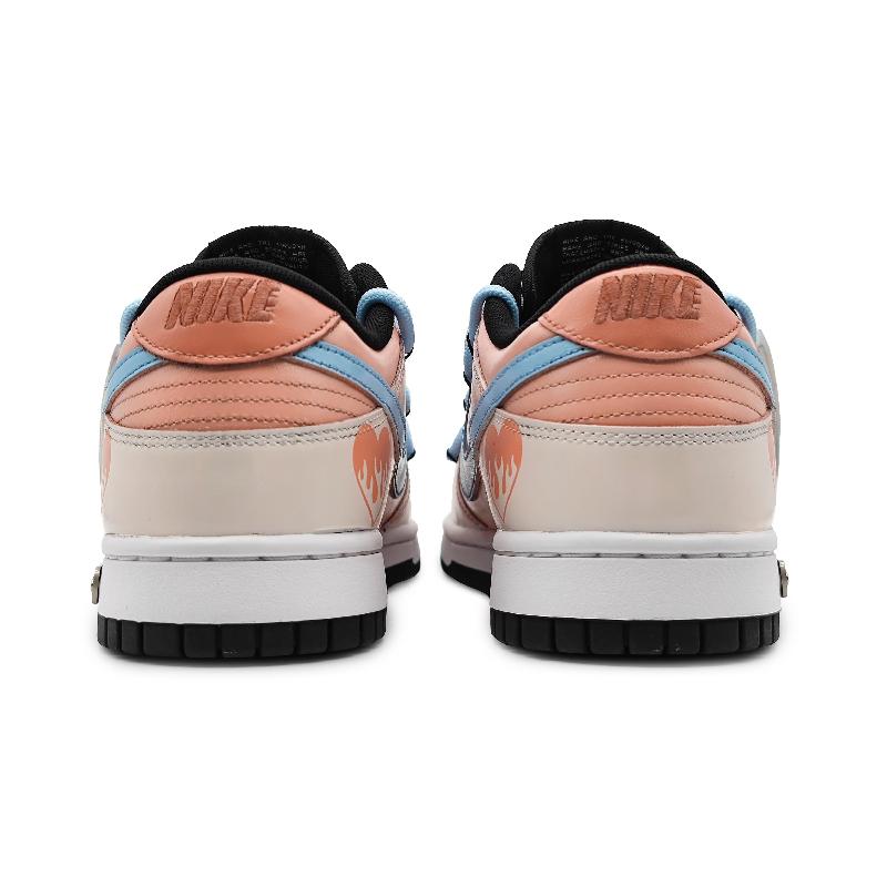 [Custom Heartwarming melody HX]  Dunk Skateboarding Shoes Women's Low-top Orange/Black/White
