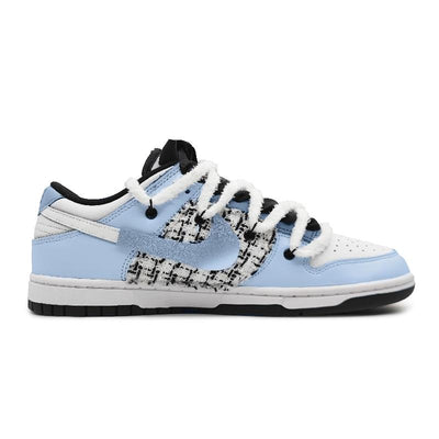 [Custom I am attached to the light blue gift BX]  Dunk Skateboarding Shoes Women's Low-top Black/white