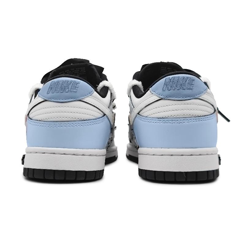 [Custom I am attached to the light blue gift BX]  Dunk Skateboarding Shoes Women's Low-top Black/white