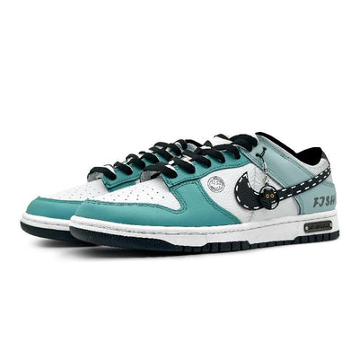 [Custom Playful game Qinghui]  Dunk Skateboarding Shoes Women's Low-top White/black