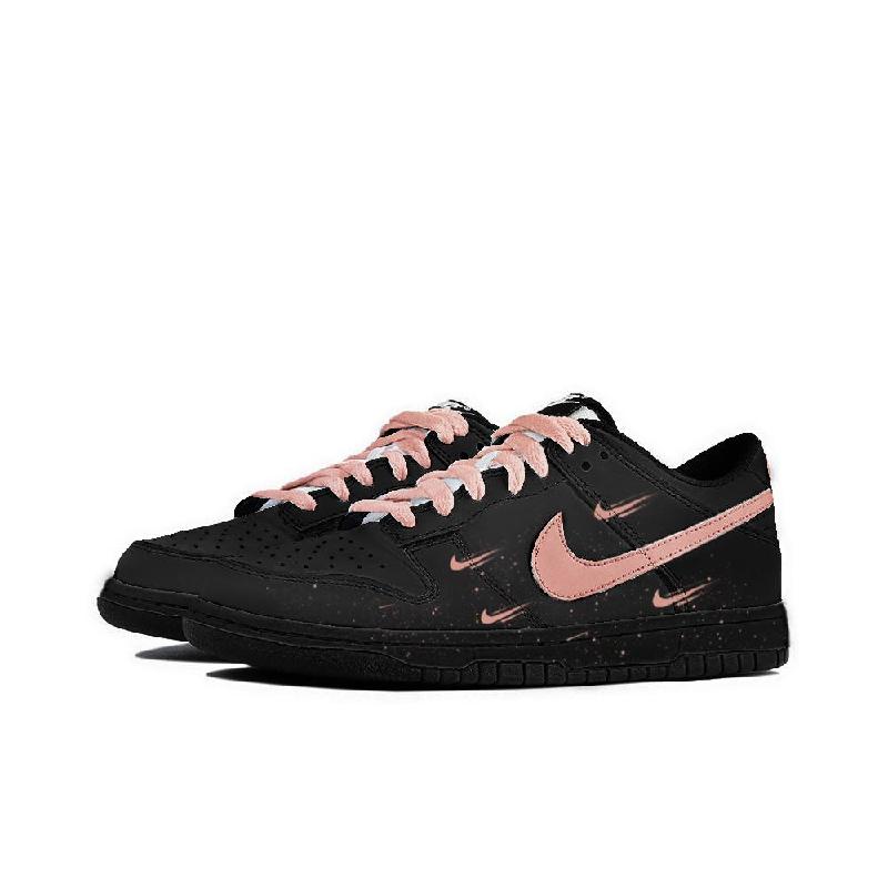 [Custom Irish flower]  Dunk Skateboarding Shoes Women's Low-top Black