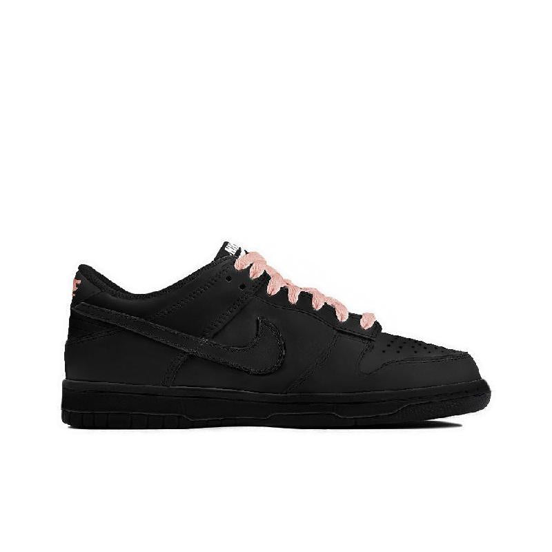 [Custom Smiling eyes]  Dunk Skateboarding Shoes Women's Low-top Black