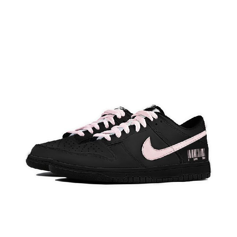 [Custom This second of heart fluttering]  Dunk Skateboarding Shoes Women's Low-top Black
