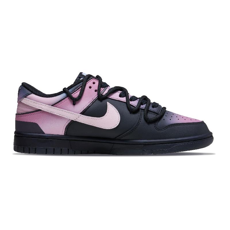 [Custom Female black and pink fantasy realm]  Dunk Skateboarding Shoes Women's Low-top Pink