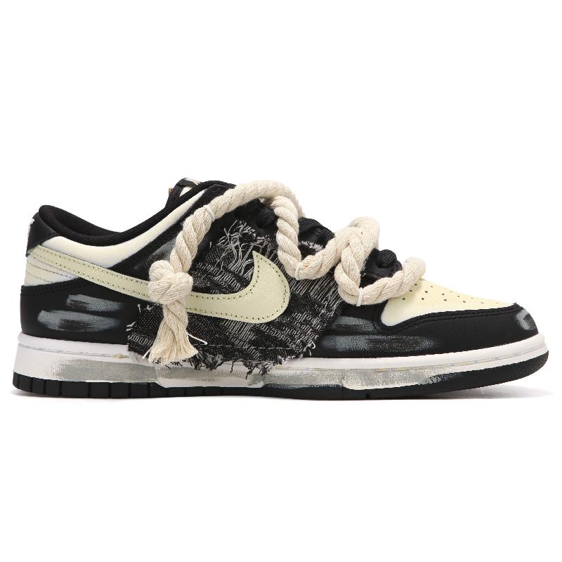 [Custom Women's denim in beige]  Dunk Skateboarding Shoes Women's