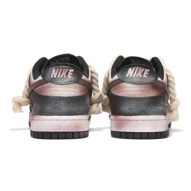 [Custom Rust And Starlight Blackish-Brown]  Dunk Skateboarding Shoes Low-top Unisex Brown/Black