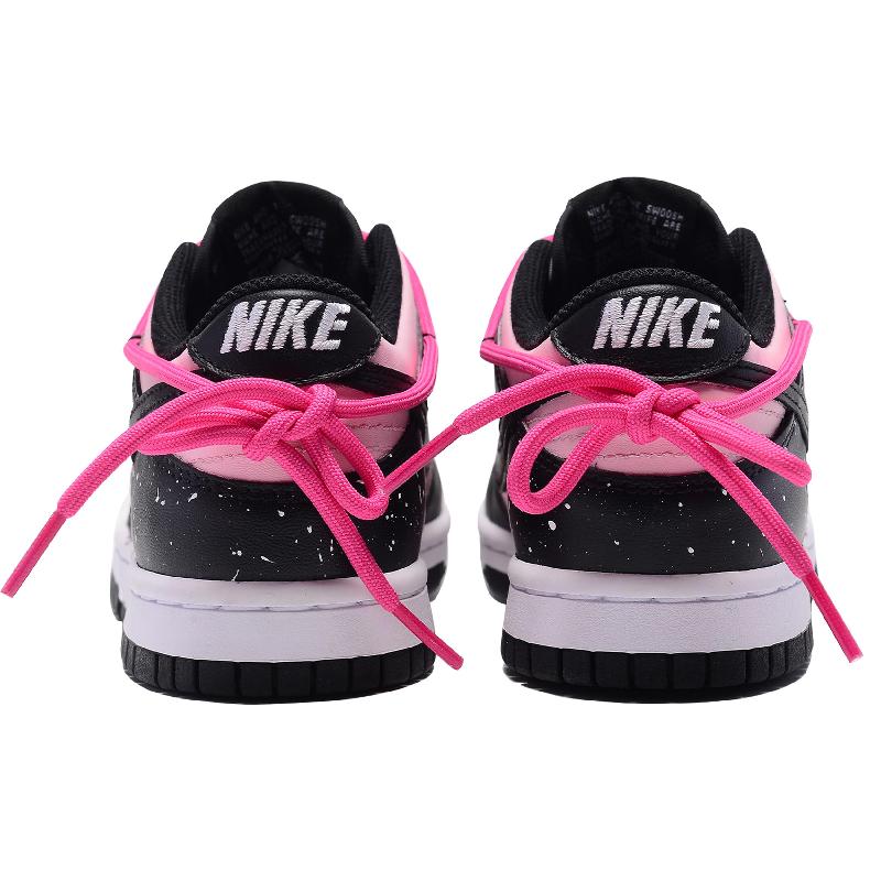 [Custom Black butterfly and pink]  Dunk Skateboarding Shoes Women's Low-top Pink/Black