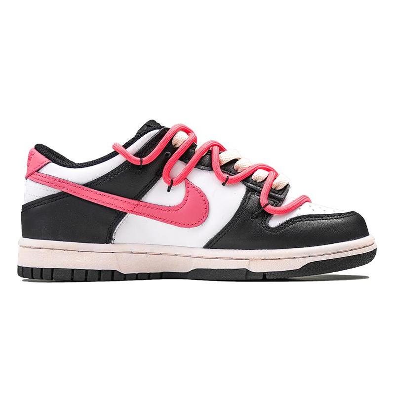 [Custom GS Neon Sweetheart]  Dunk Skateboarding Shoes Women's Low-top Black/white/pink