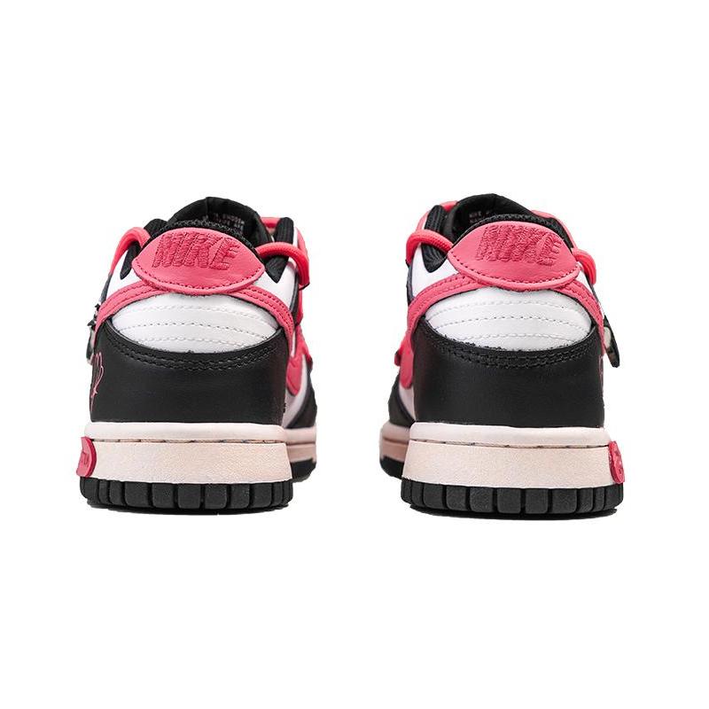 [Custom GS Neon Sweetheart]  Dunk Skateboarding Shoes Women's Low-top Black/white/pink