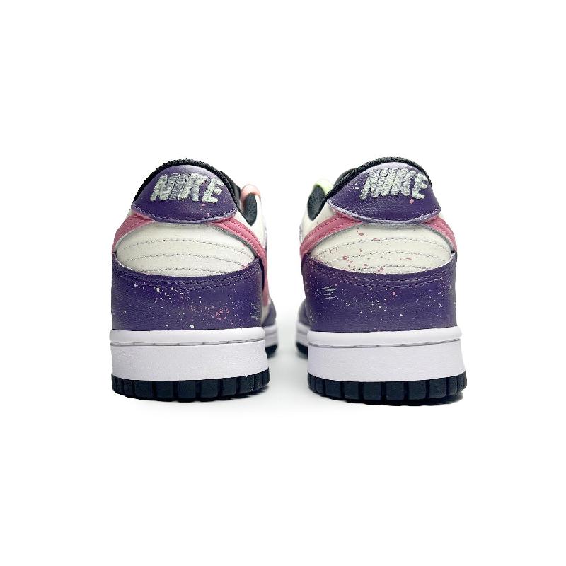 [Custom Female style dark purple bubble]  Dunk Skateboarding Shoes Women's Low-top Purple/white/pink