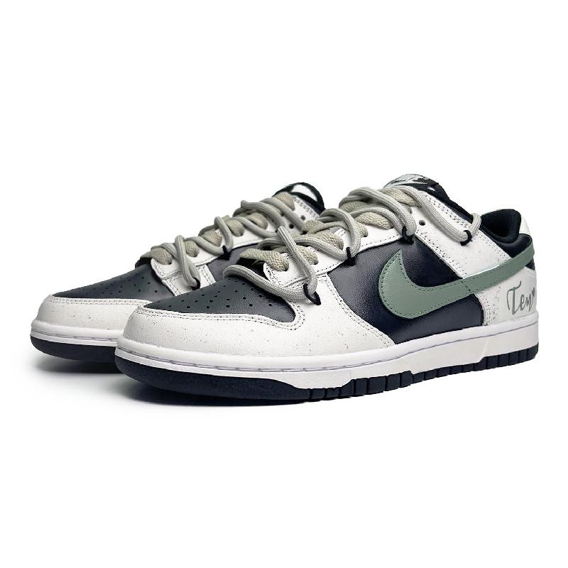 [Custom Women's style by the poolside]  Dunk Skateboarding Shoes Women's Low-top Green/Black/White