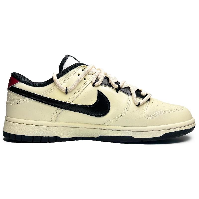 [Custom Women's dragon claw Mocha]  Dunk Skateboarding Shoes Women's Low-top Beige/black