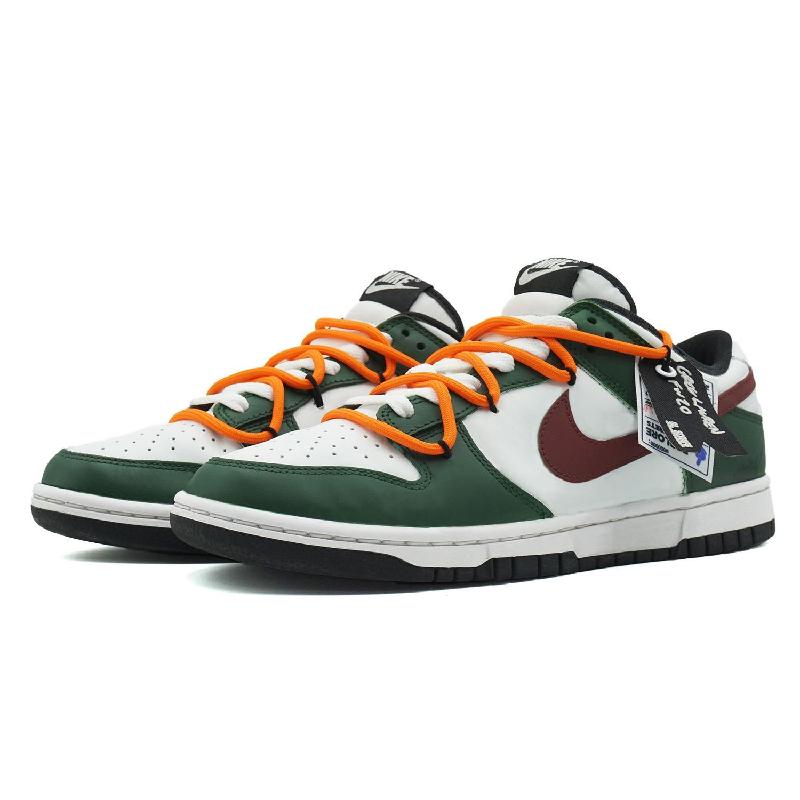 [Custom Retro American style for women]  Dunk Skateboarding Shoes Women's Low-top Green/white/red