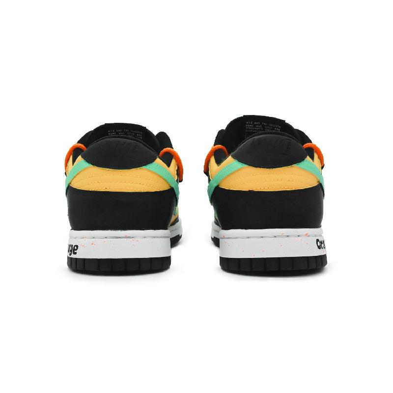[Custom Orange Bubble]  Dunk Skateboarding Shoes Unisex Low-top Black/yellow/blue