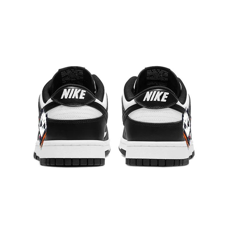 [Custom Orange panda]  Dunk Skateboarding Shoes Women's Low-top Black