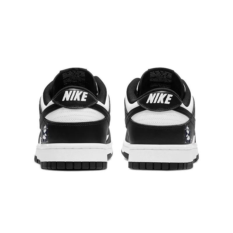 [Custom Little Panda Hero]  Dunk Skateboarding Shoes Women's Low-top White/black