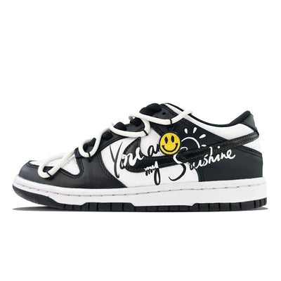 [Custom GS, you are my sunshine, black and white]  Dunk Skateboarding Shoes Women's Low-top Black/white